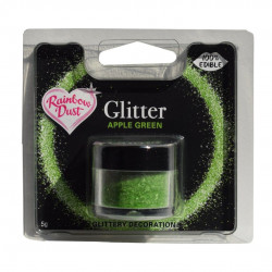 Grön, ätbart glitter (Apple Green)